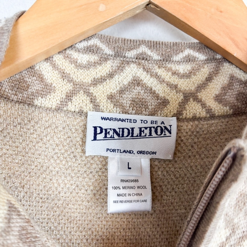 Pendleton Women’s 100% Merino Wool Zip Up Cardigan Sz L - Picture 5 of 6